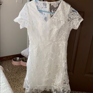 White lace dress , small but runs big